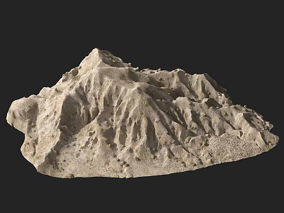 Garden Landscape Design Featuring Rocky Mountain Terrain With Textured Surface And Green Vegetation 3d model