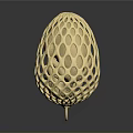 Golden Hollow Out Lattice Design Spherical Decorative Daily Living Accessory With Hanging Ring