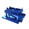 Blue Industrial Mechanical Equipment With Base Frame And Supporting Components