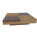 Modern Wooden Coffee Table With Square Patchwork Light And Dark Wood Tones 3d model