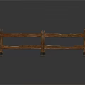 Rustic Wooden Fence Structure With Horizontal Planks And Support Posts