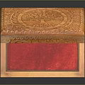 Decorative Wooden Carved Jewelry Ornament Set with Open Storage Box and Red Lining Interior