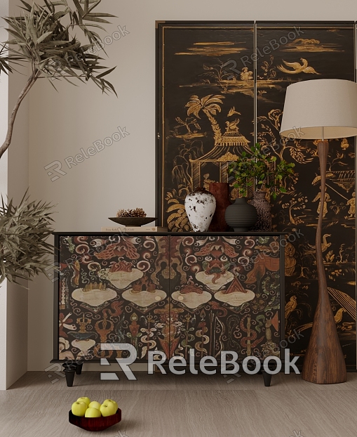 Quiet New Chinese Decorative Cabinet model