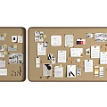 Two Corkboards With Notes Photos Papers And Sticky Notes On White Background