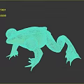 Yellow Green Spotted Frog With Inflated Vocal Sacs On Dark Background