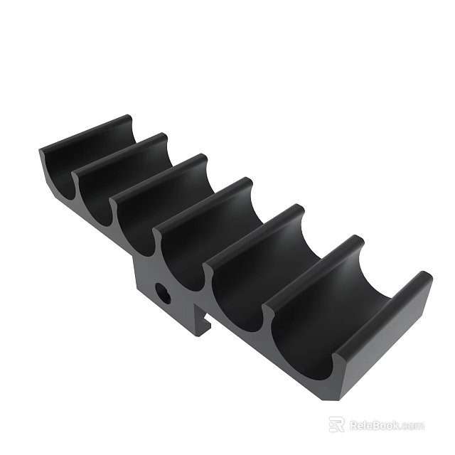 Black Multi Slot Tool Holder With Durable Design For Organizing Tools 3d model 