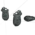Three Vintage Style Decorative Household Items With Carved Patterns And Ornamental Tops 3d model
