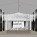 Modern Sales Office Interior With Geometric Wall Decor And Elegant Lighting Design