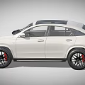 White Mercedes Coupe Style SUV With UK Plate And Black Wheels Modern Design