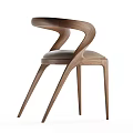 Sleek Modern Leisure Chair Featuring Curved Wooden Backrest And Soft Upholstered Seat