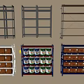 Modern shelf storage rack express rack multi-layer display rack 3d model