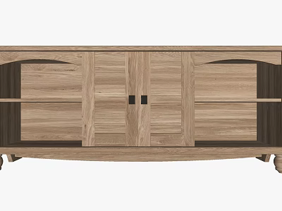Modern Wooden Entryway Cabinet Sideboard Design With Storage Drawers And Doors 3d model