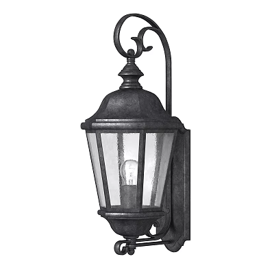 Outdoor Wall Light With Black Finish Glass Shade And Classic Decorative Design 3d model