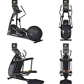 Modern Black Fitness Equipment With Digital Display And Control Panel Shown In Various Angles