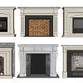Fireplace Design Ideas With Various Styles Brick Marble And Decorative Elements For Interior 3d model