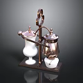 Retro Electronic Coffee Maker With Copper And White Design For Modern Kitchen