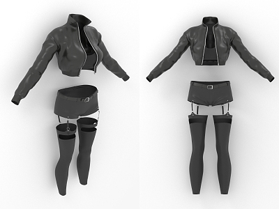Short Jacket Short Top Hanging Socks Women's Clothing Women's Clothing 3d model