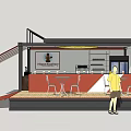 Mobile Food Cart With Solar Panels Red Awning Pedro's Sign Counter And Tables Chairs