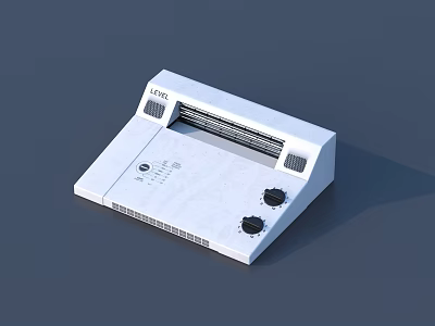 Modern White Air Conditioner Air Vent With Control Knobs And Sleek Grille Design 3d model