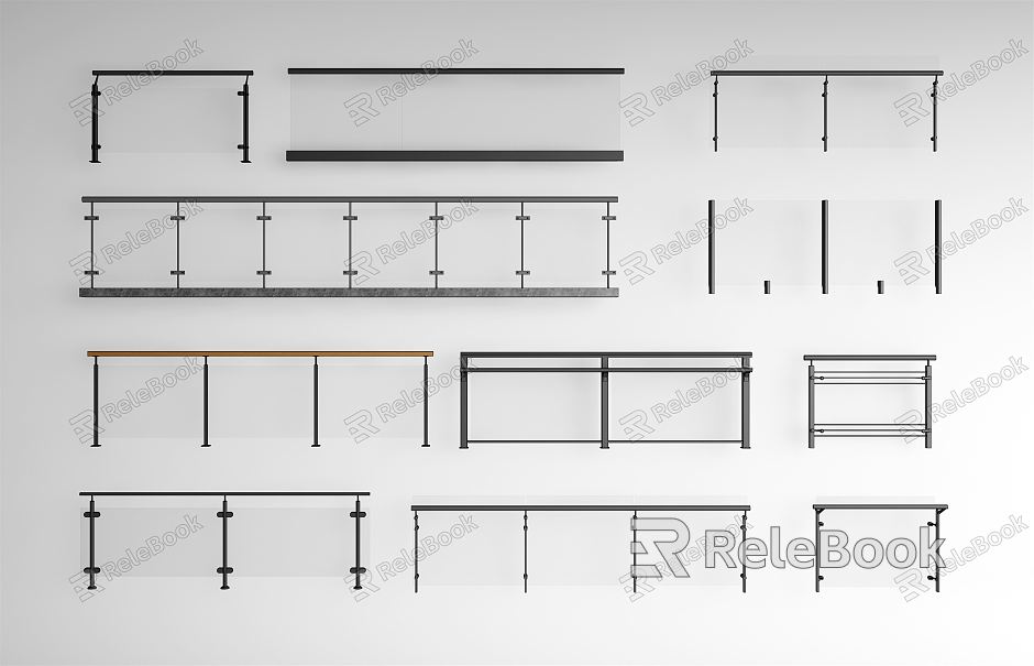 Modern guardrail simple railing combination model