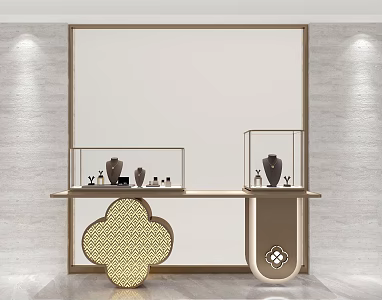 Jewelry Store Window Display Cabinet Display Cabinet Combination New Chinese Style Fashion Window Cabinet 3d model