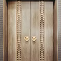 Luxurious Gold Metal Double Doors With Decorative Panels And Classic Frame Design