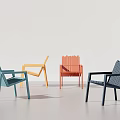 Modern Leisure Chairs In Blue Yellow Orange And Dark Blue Color Options