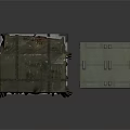 Military Storage Boxes With Large Canvas Covered Unit And Small Hard Shell Container