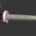 Metal Screw With Blue Head White Washer Threaded Design And Conical Tip