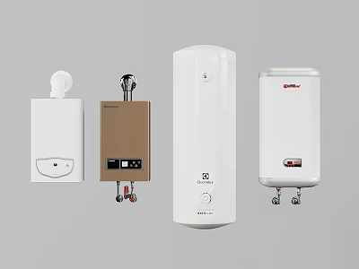 Different Types Of Home Water Heaters With Various Designs And Sizes 3d model