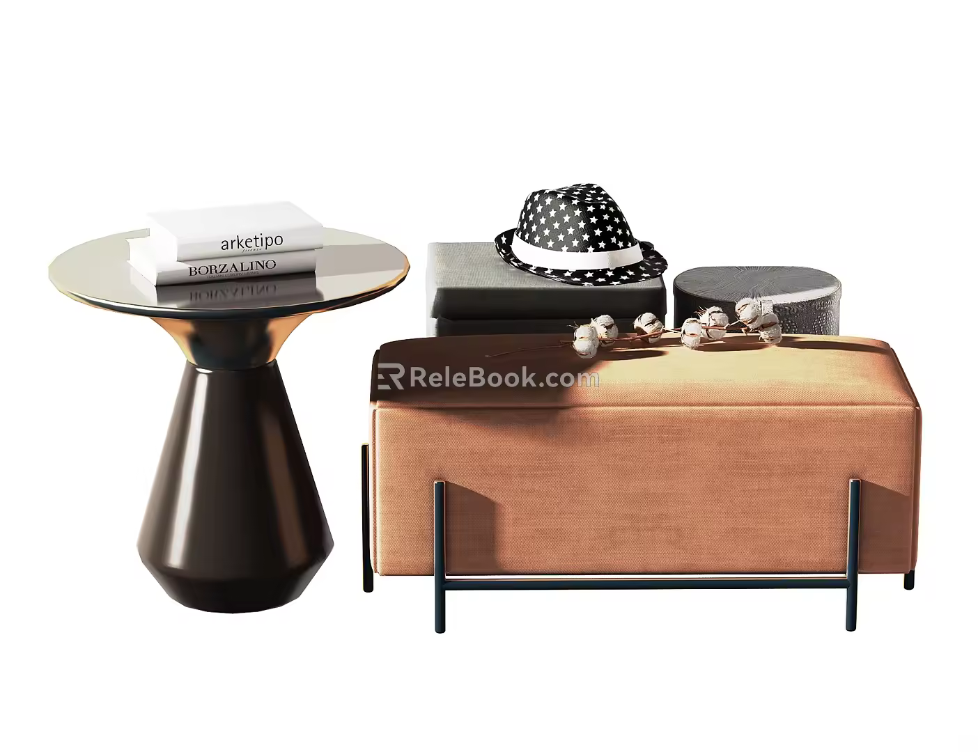Modern sofa stool 3d model