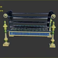 Elegant Ornate Transparent Crystal Bench With Golden Legs And Ball Decorations