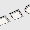 Modern Square and Round Ceiling Light with Sleek Frame for Home Illumination 3d model