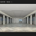 Modern Elevator Lobby Interior With Marble Walls Ceiling And Polished Flooring 3d model