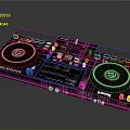 Numark DJ Controller Electronic Equipment with Dual Turntables Display Screen and Control Knobs