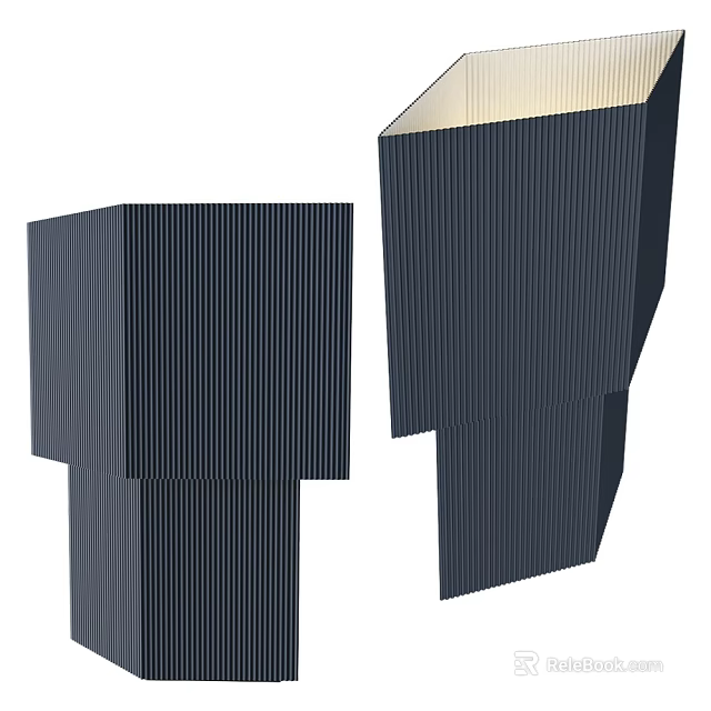 Dark Striped Geometric Design Modern Table Lamp For Home Decor Accent 3d model 