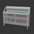 Modern White Display Shelf With Transparent Glass Doors And Smooth Surface For Retail Showcase