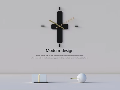 Modern Design Wall Clock With Minimalist Black White Sleek Lines For Home Decor 3d model