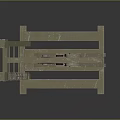 Wooden Catapult Mechanical Device With Gear System And Stable Base Stand