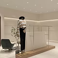 Modern Chinese Clothing Store Exterior With Glass Facade Window Display Mannequins And Green Plants