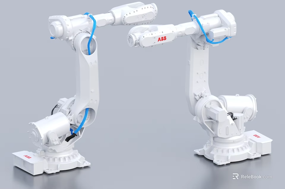 Smart Machines ABB Dual Industrial Robot Arms With Automated Precision Control Technology 3d model 