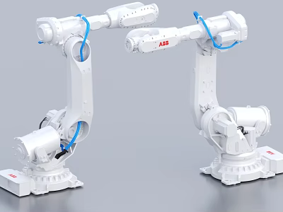 Smart Machines ABB Dual Industrial Robot Arms With Automated Precision Control Technology 3d model