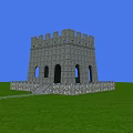 Ancient Stone Tower Building With Stone Brick Structure Green Grass And Stone Path 3d model