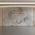 Front desk background wall hall background wall company image wall front desk reception background 3d model