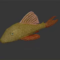 Golden Fish Decorative Sculpture With Perforated Surface Blue Eyes Shiny Finish And Dark Background Reflection