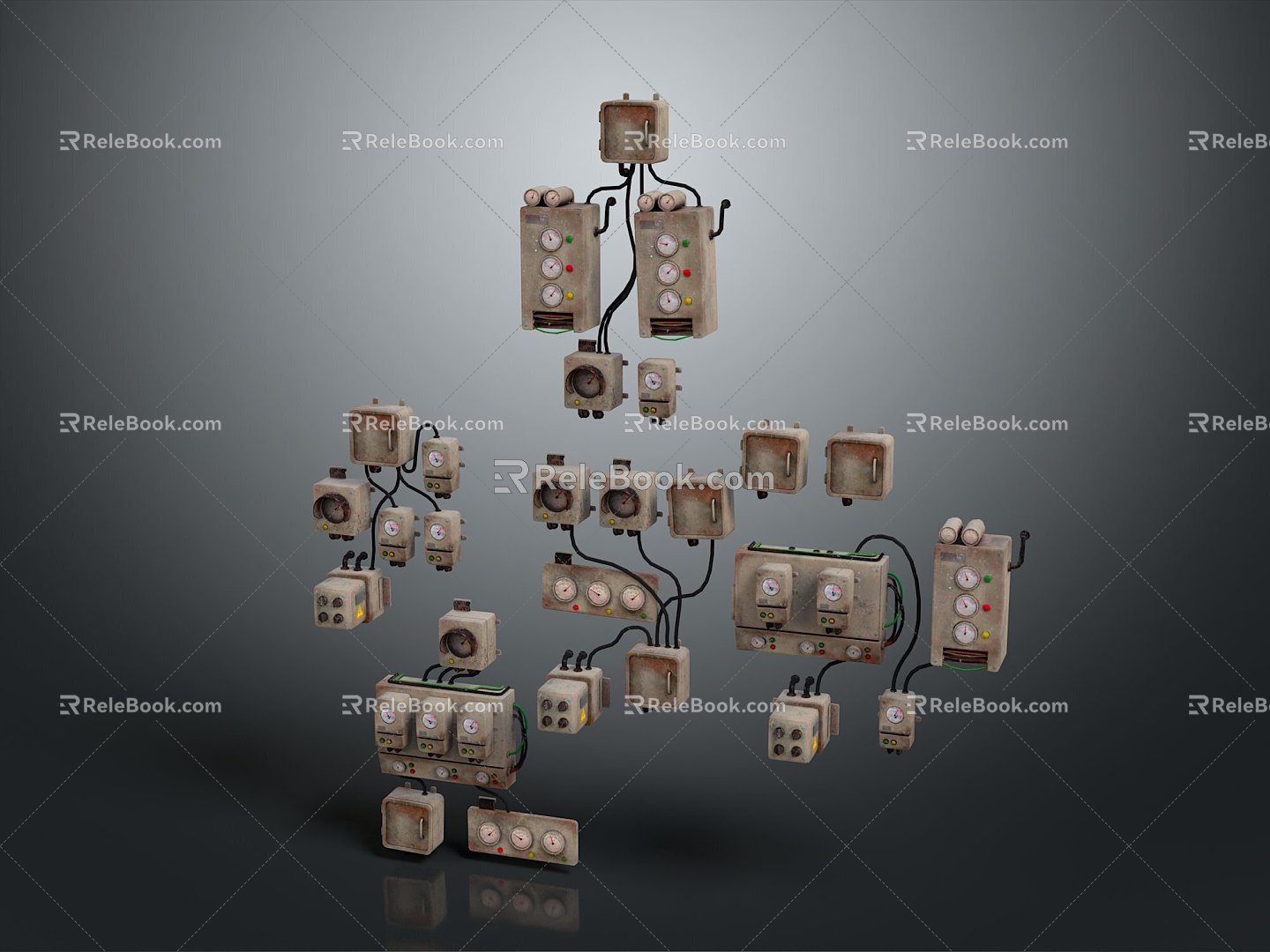 Distribution box power box power supply high voltage box air switch empty switch meter breaker 3d model