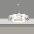 Modern Circular Chandelier With Layered White Shades And Soft Lighting Glow