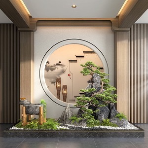 New Chinese Landscape Setches Courtyard Landscape Setches 3d model