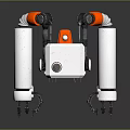 Game And Movie Character Mechanical Robot With White Body Red Accents And Mechanical Legs