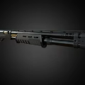 Black Tactical Shotgun With Metal Parts Green Sight And Ergonomic Design